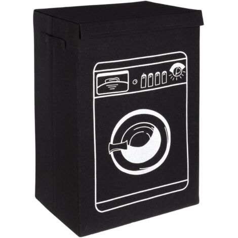 Porta Biancheria Pieghevole Wash Nero Bizzotto 40x30x60h - 0212929