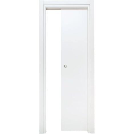 PORTA BIANCO LISCIO SCORREVOLE INTERNO MURO - 210 x 80 - REVERSIBILE