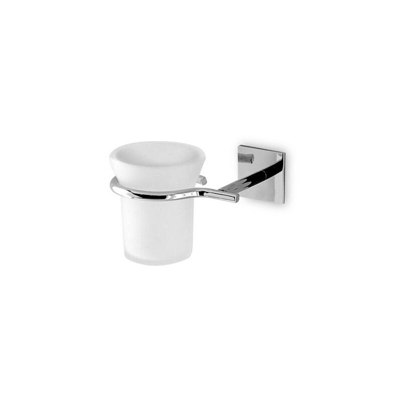 Porta bicchiere da bagno da incollo linea desire in ottone Accessori bagno da incollo : Mensola con porta bicchiere e