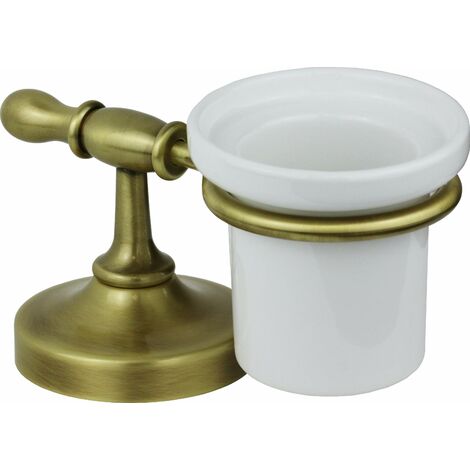 Porta bicchiere in colore bronzo e ceramica bianca Capannoli Serie900 913 CBZZ  Bronzo