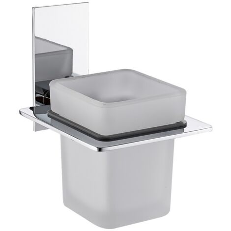 Porta bicchiere in vetro satinato - serie Level