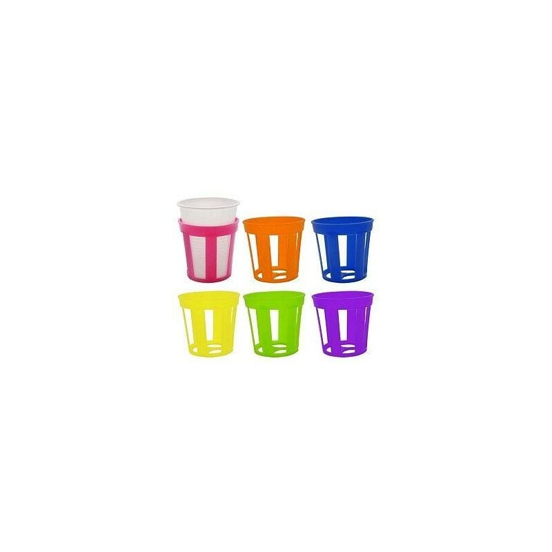 Image of Porta bicchieri in plastica in confezione da 6 pezzi con colori assortiti