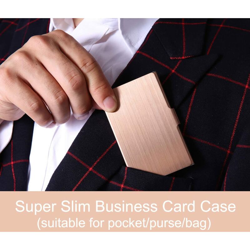 Porta biglietti da visita in metallo portatile di