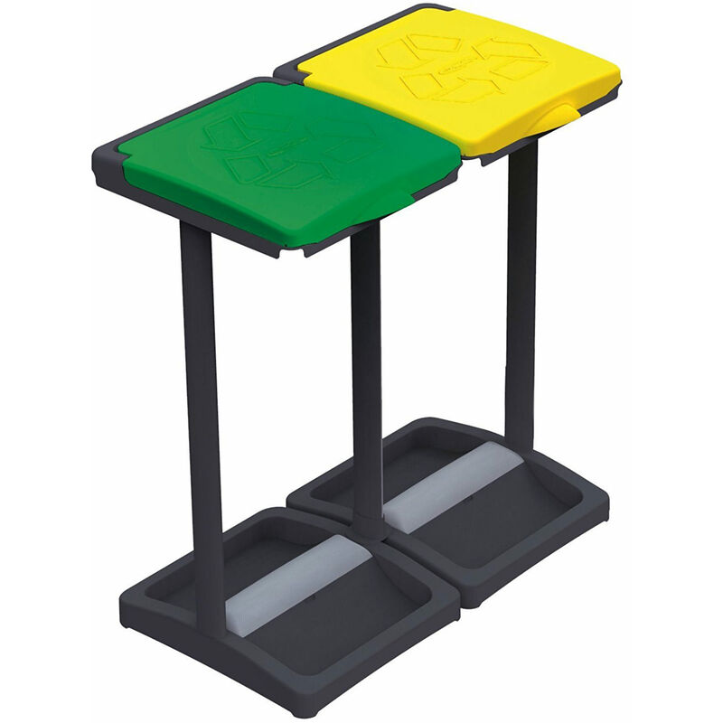 

Porta bolsas basura 2 compartimentos soporte de bolsas para la recogida selectiva