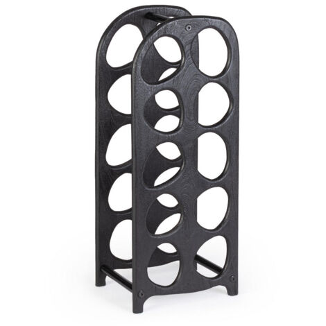 Porta Bottiglie da 10p 27x20x67 cm in Legno Yukon Nero
