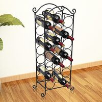 Costway Portabottiglie vino da parete in metallo antiruggine, Cantinetta  vino a muro per 6 bottiglie 22x13,5x73cm