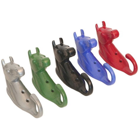 Porta briglia testa di cavallo in metallo verniciato 15 cm circa - verde