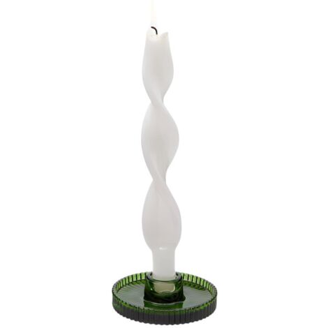 Porta candela bianco disco righe di h 2.8 cm per decorazioni natalizie -Rosso