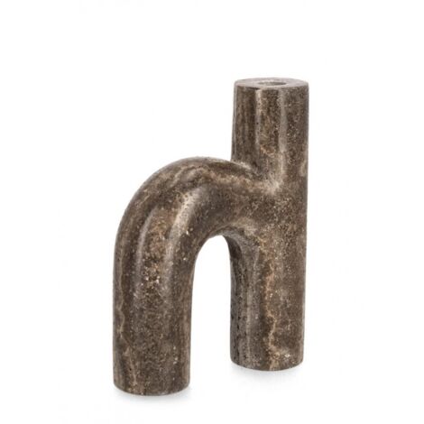 Porta Candela in Marmo Marrone Moderno da Interno - PABLO - Colore: Marrone