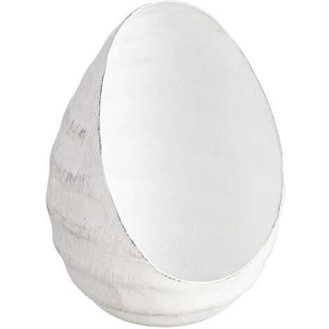 Porta candela shanty a forma di goccia in tre tonalità di colore prodotto realizzato in metallo -Ø8 x h 12cm / Bianco