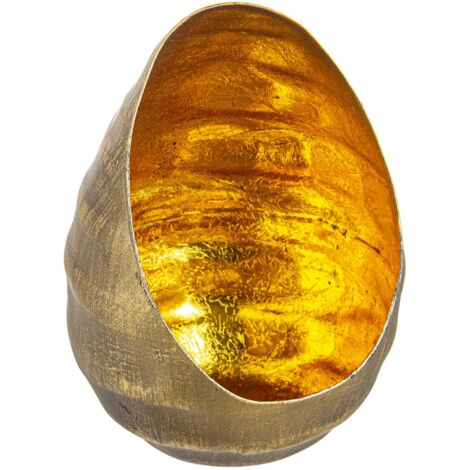 Porta candela shanty a forma di goccia in tre tonalità di colore prodotto realizzato in metallo -Ø8 x h 12cm / Oro