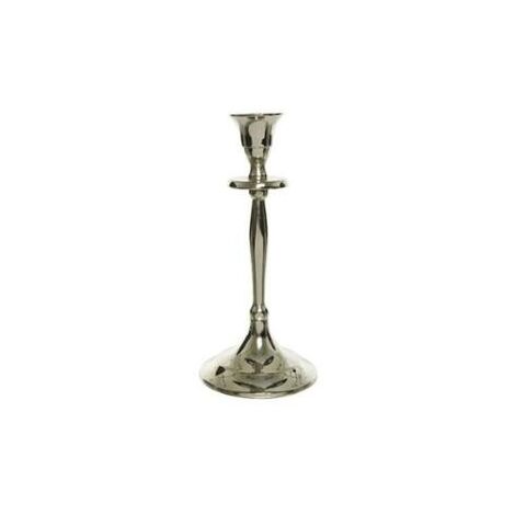 PORTA CANDELE IN ALLUMINIO COLORE SILVER H20CM