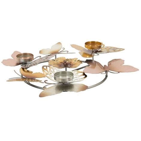 Porta candele SHINE -C- 39x35,5x7 cm tre posti in metallo