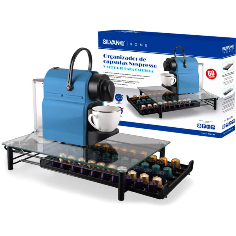 

Porta Cápsulas Nespresso Soporte Cápsulas Vidrio Templado 60 Cápsulas Nespresso