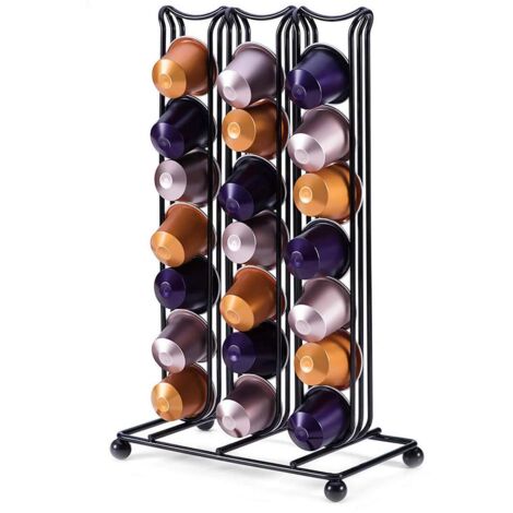 Porta capsule di caffè, capsule di caffè Nespresso, supporto per cialde di caffè, portaoggetti per caffè (nero)