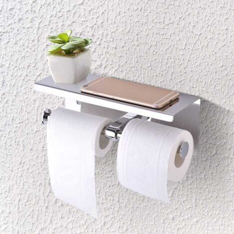Porta carta igienica a parete in acciaio inox SUS 304 con doppio rotolo, doppio rotolo di carta igienica