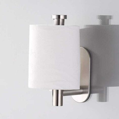 Porta carta igienica autoadesivo in acciaio inox, non necessita di foratura, forte aderenza e impermeabile - Trafilatura