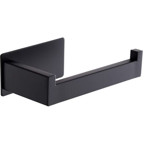 Porta carta igienica autoadesivo, non necessita di foratura. Porta carta igienica in acciaio inox nero opaco.