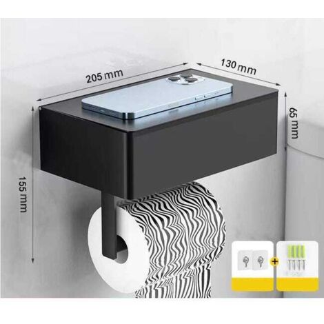 Porta carta igienica con ripiano, dispenser e contenitore per salviette usa e getta, organizer da bagno a parete in acciaio inox