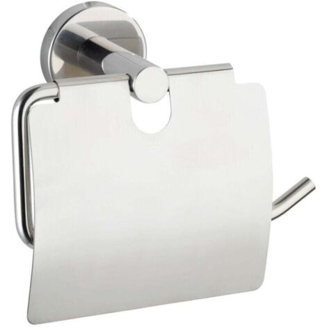 Porta carta igienica da parete con coperchio, Bosio Shine, acciaio inox, 15x13,5x7 cm, lucido