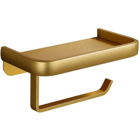Porta carta igienica da parete in oro, pratico ed elegante, dispenser per carta igienica senza foratura, per un bagno moderno