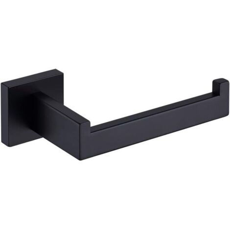Porta carta igienica, dispenser e gancio a parete in acciaio inox nero opaco per bagno e cucina