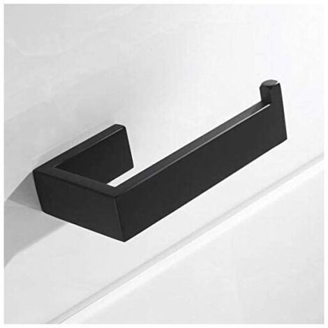 Porta carta igienica forato, porta carta igienica in acciaio inox 304, porta carta igienica da parete nero per bagno e cucina (nero, ostile)