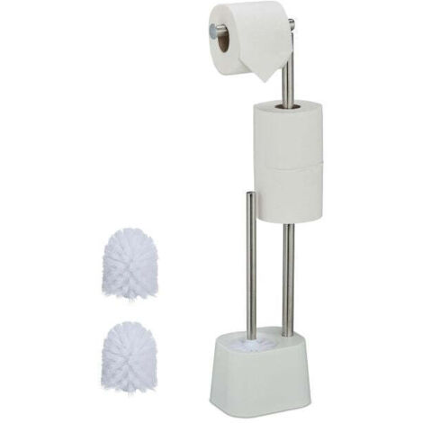 Porta carta igienica in acciaio inox con scopino