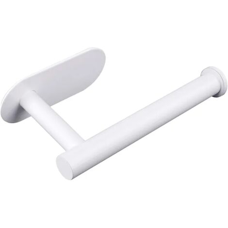 Porta carta igienica in acciaio inox, non necessita di foratura, adatto per bagno e cucina, bianco, 16 x 10 x 8 cm