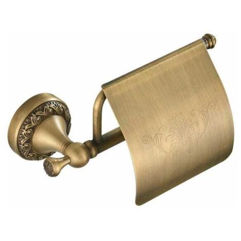 Porta carta igienica in ottone retrò, porta carta igienica con coperchio in ottone retrò, porta rotolo a parete, 2011,7 cm