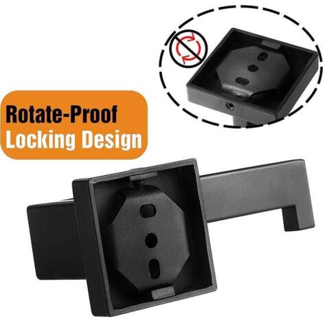 Porta carta igienica nero, porta rotolo in acciaio per bagno e cucina (quadrato)