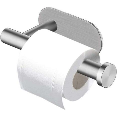 Porta carta igienica, porta carta igienica autoadesivo senza foratura, porta carta igienica in acciaio inox per bagno e cucina, argento