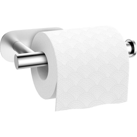 Arredamento Bagno Senza Fori Portarotolo Carta Igienica Senza Foratura - Autoadesivo In Acciaio Inox Con Ganci Per Bagno E Cucina Porta Carta Igienica Nero - 2