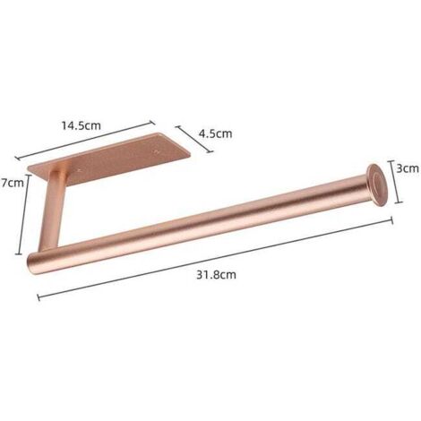Porta carta igienica, porta rotolo di carta igienica, dispenser e appendiabiti da parete per bagno e cucina, oro rosa