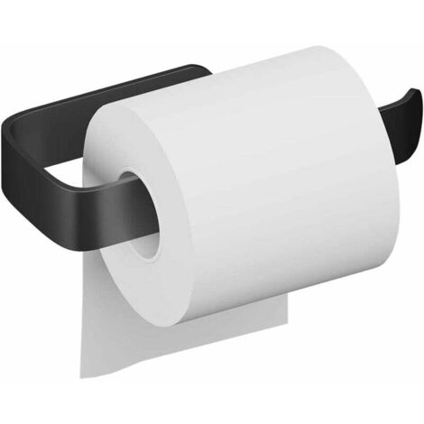 Porta carta igienica senza trapano, distributore di carta igienica a parete antiruggine, porta asciugamani di carta per bagno e cucina (nero opaco)