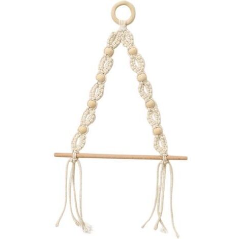 Porta carta igienica vintage da parete in cotone e legno, porta fazzoletti bohémien intrecciato a mano, robusto porta asciugamani per bagno e toilette, pratica decorazione da parete