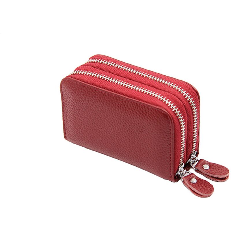 Porta carte di credito in pelle, protezione rfid