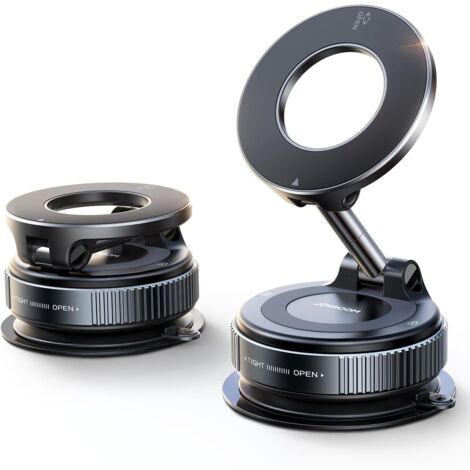Porta cellulare magnetico da auto pieghevole a ventosa, supporto da auto Magsafe con braccio in metallo a 360°, magnete per cellulare da auto sotto vuoto per iPhone 16 15 14 13 12 e custodia MagSafe