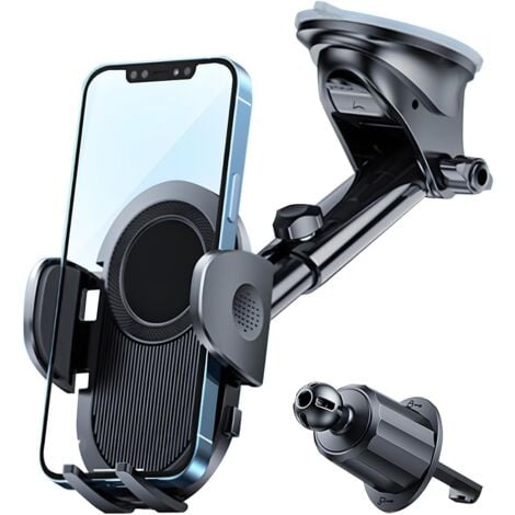 Porta Cellulare per Auto, Porta Cellulare per Auto da Cruscotto Rotazione a 360°, Porta Cellulare Universale per Smartphone, Porta Cellulare per Auto Retrattile Multifunzione