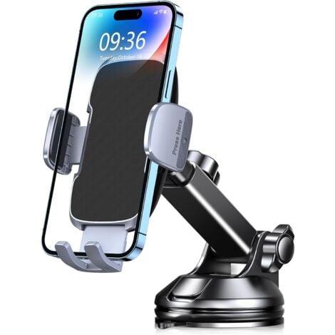 Porta cellulare per auto, [Tipo a ventosa super resistente] Porta cellulare, rotazione a 360°, facile da usare, smartphone da 4-7 pollici