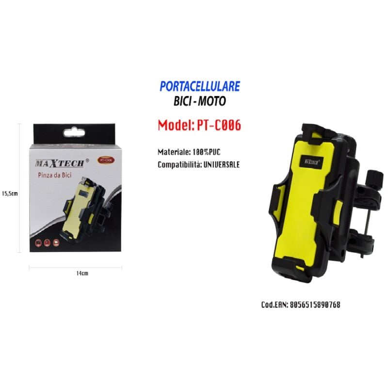 Porta Cellulare Universale Da Auto Bici Moto Biciclette 100% Pvc Pt-c006 - - Maxtech