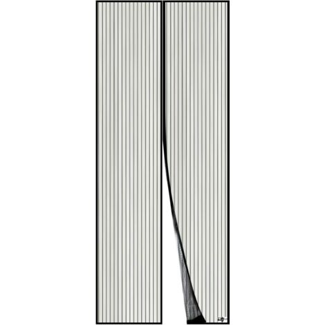 Porta con zanzariera magnetica, tenda a rete, guarnizione magnetica dall'alto verso il basso con chiusura automatica, mantiene l'aria fresca all'interno (120x220 cm, nero)