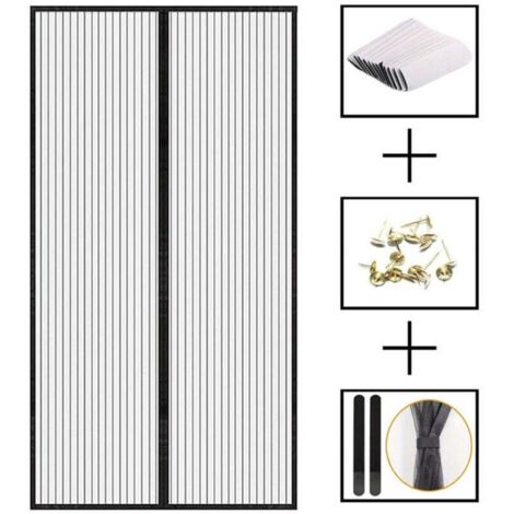 Porta con zanzariera magnetica, tenda magnetica autoadesiva a maglia ultra fine, chiusura automatica, facile installazione senza attrezzi, tenda anti-zanzare, senza fori, 90X210 cm