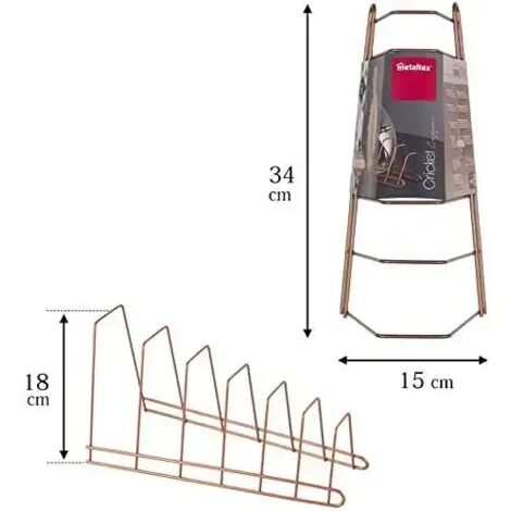 Porta Coperchi Tagliere Per Cucina CRICKET COPPER A 6 Posti Salvaspazio