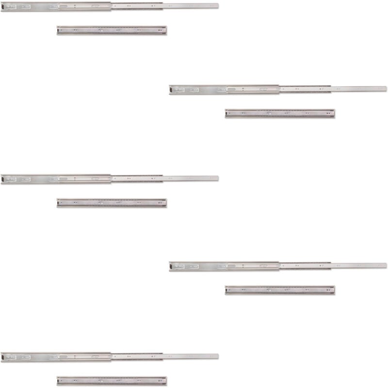 Emuca - Lotto di 5 set guide per cassetti, a