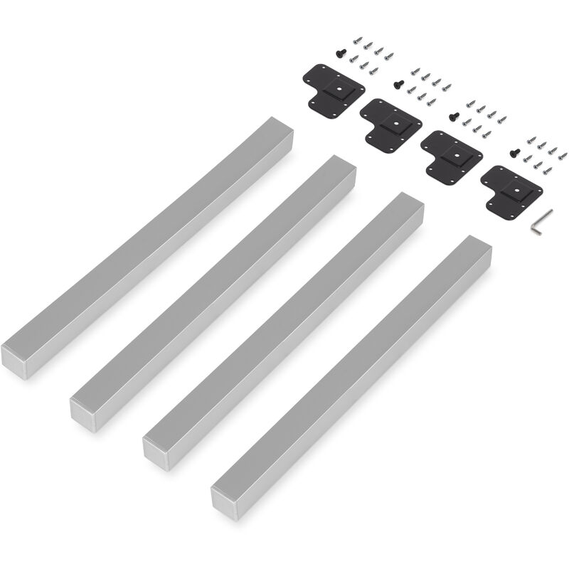 Emuca - Lotto di 4 gambe quadrate per tavolo