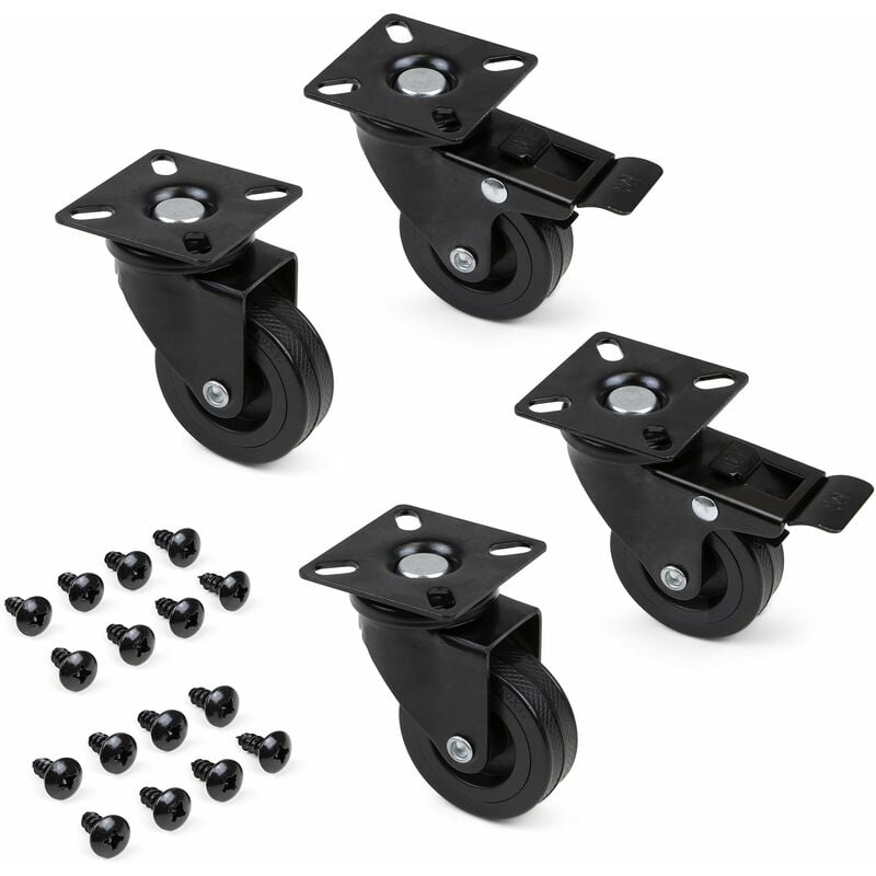 Set di 4 rotelle pivotanti per mobile Ø50mm con