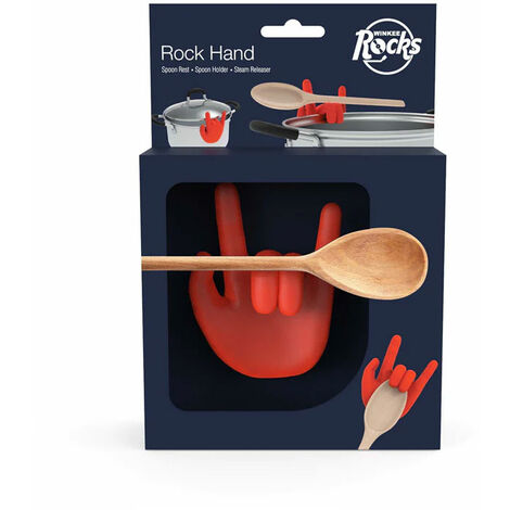 PORTA CUCCHIAIO ALZA COPERCHIO PENTOLA ROCK HAND ROSSO