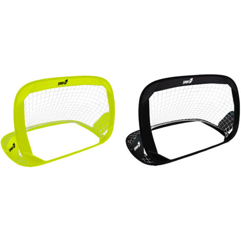 Porta da Calcio 128x84x81 cm Pieghevole Pop-Up Nera e Gialla