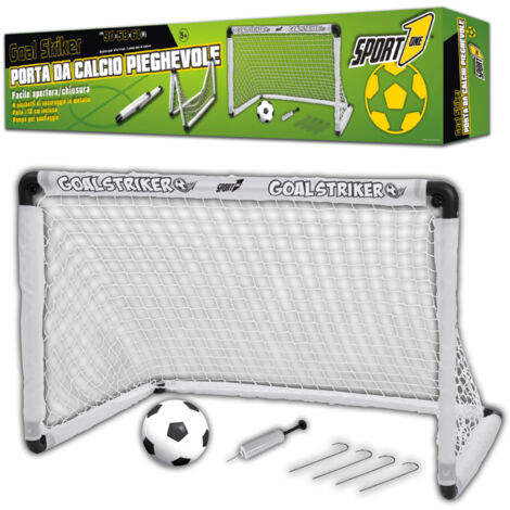 Porta da Calcio 90x59x61 cm Pieghevole Goal Stiker Bianca